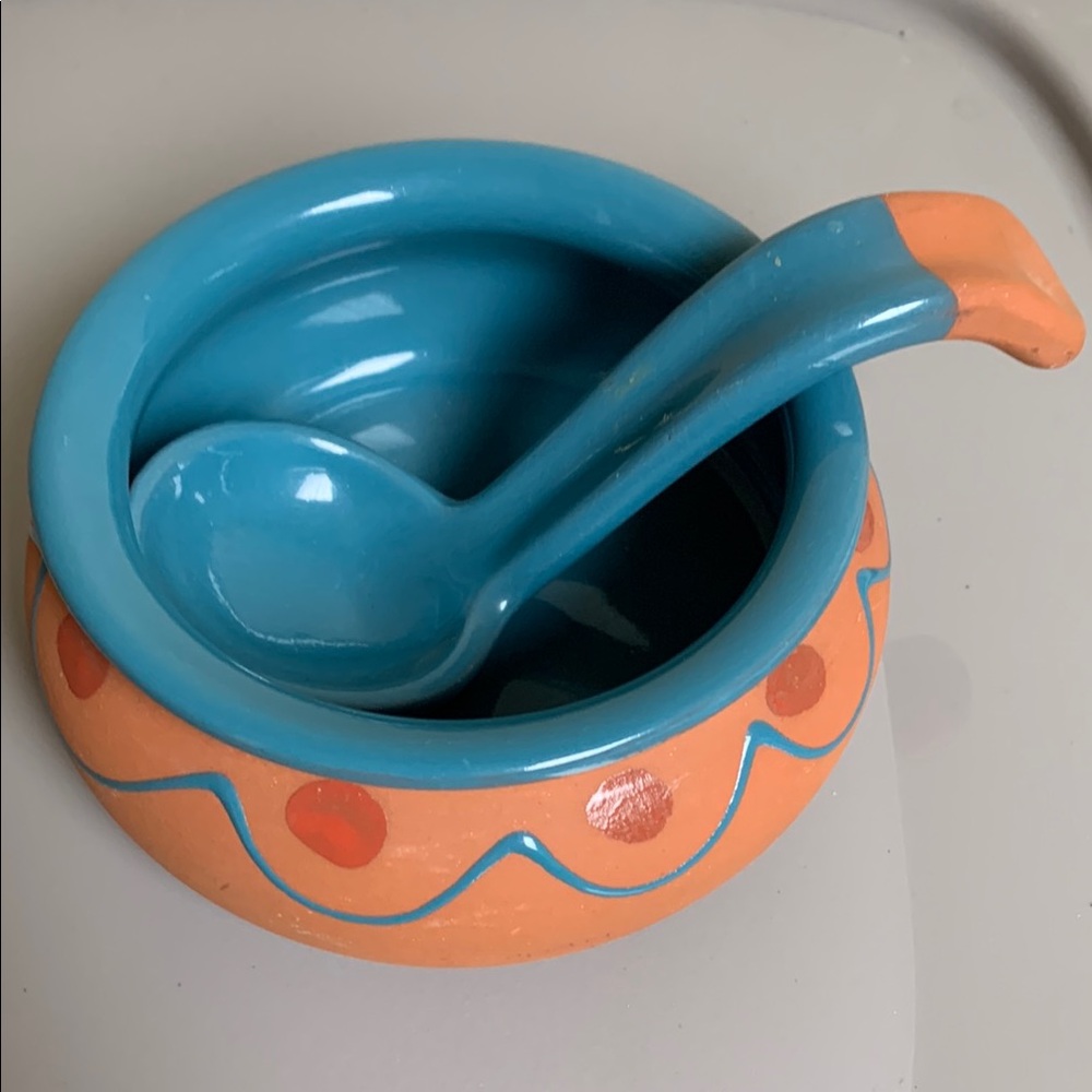 Terracotta glazed vintage set